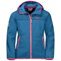 Jack Wolfskin Softshell Jacket Fourwinds (wind & water repellent) wave blue Children/Youth (164-176)